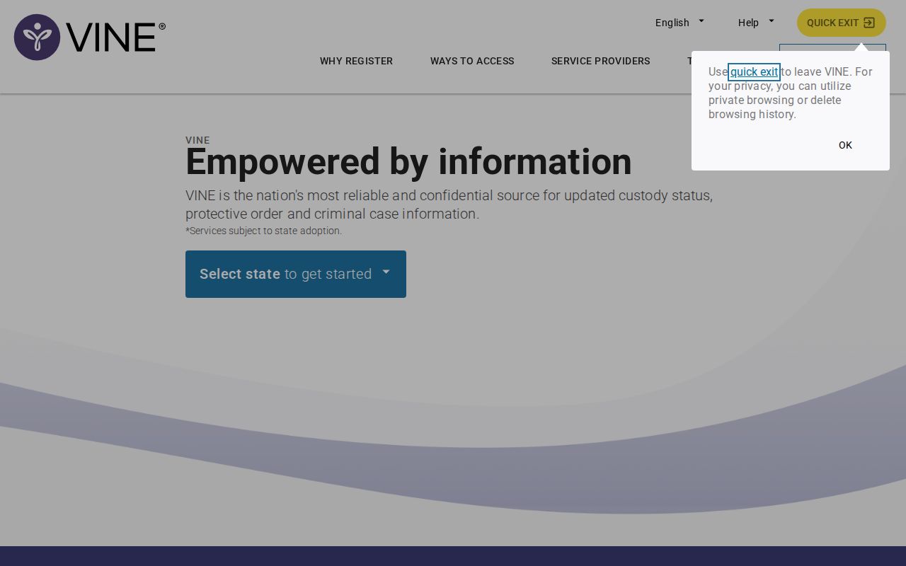 VINELink custody search interface for Maui County records