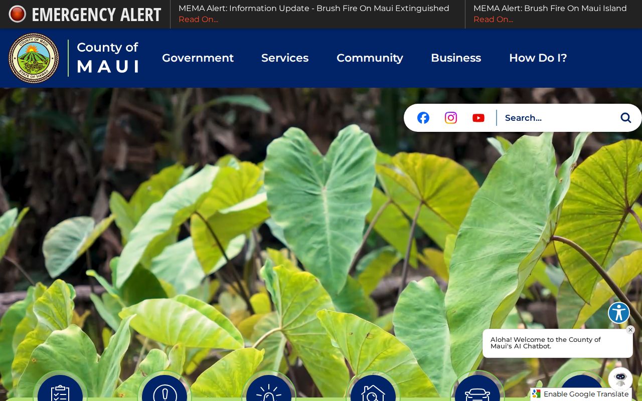 County of Maui government directory for public record offices
