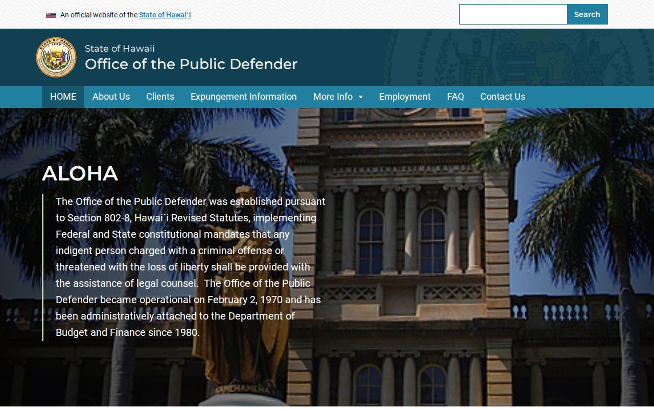 Hawaiʻi public defender source for Kīhei criminal records