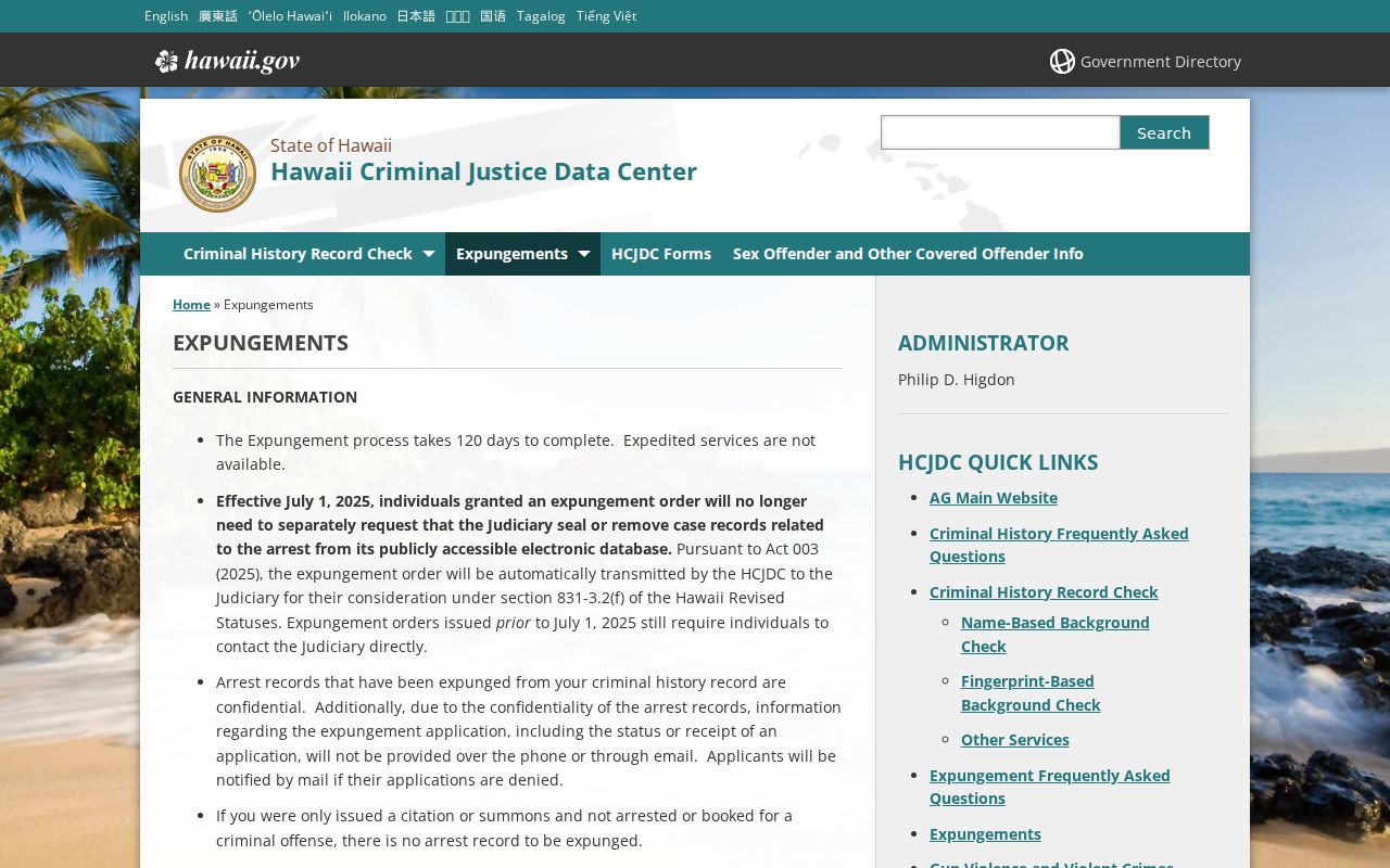 HCJDC expungement guidance for Wailuku criminal records